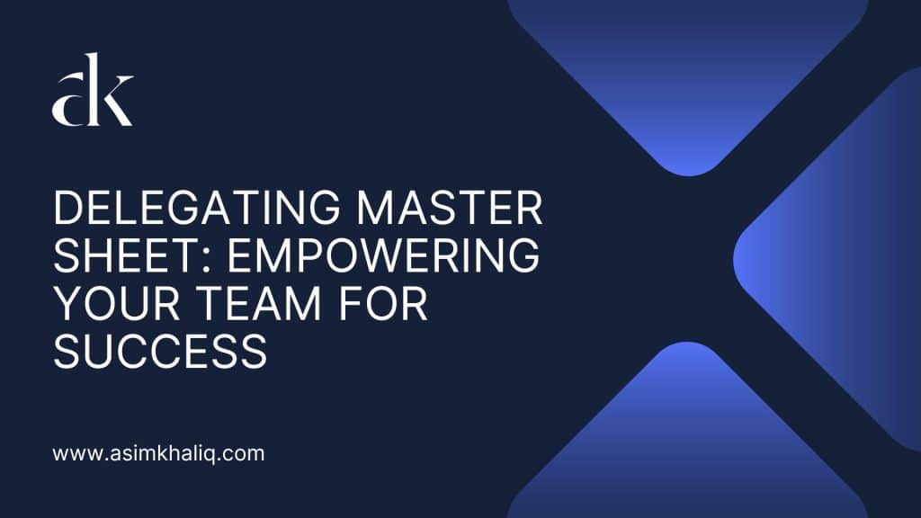 DELEGATING MASTER SHEET